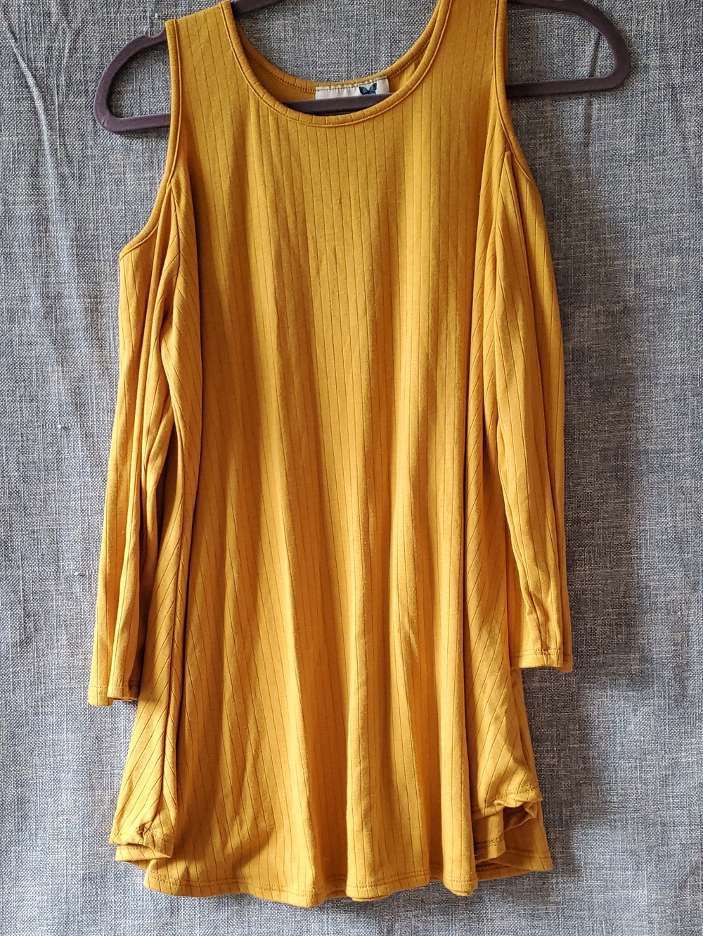 Mustard Yellow Cold Shoulder Tunic Top